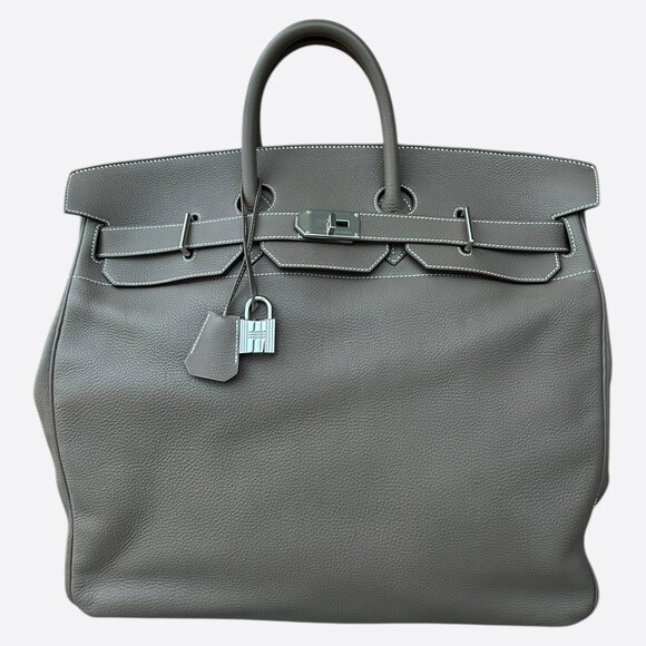 Hermes Handbags - Hermes Etoupe Togo & Palladium Hardware HAC Birkin 50